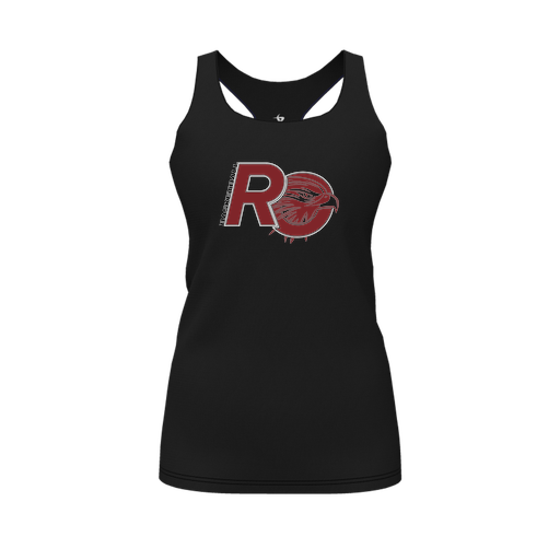 [CUS-DFW-RCBK-PER-BLK-FYS-LOGO1] Racerback Tank Top (Female Youth S, Black, Logo 1)