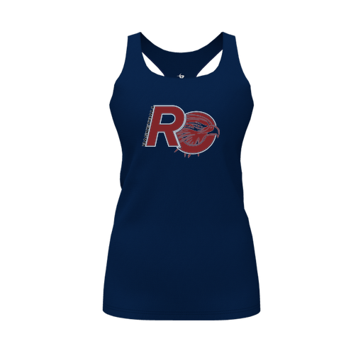 [CUS-DFW-RCBK-PER-NVY-FYS-LOGO1] Racerback Tank Top (Female Youth S, Navy, Logo 1)