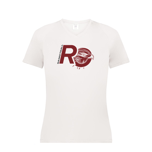 [2792.005.XS-LOGO1] Ladies Smooth Sport V-Neck T-Shirt (Female Adult XS, White, Logo 1)