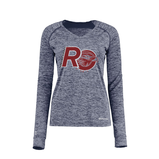 [222770.U22.XS-LOGO1] Ladies Electric Long Sleeve Shirt (Female Adult XS, Navy, Logo 1)