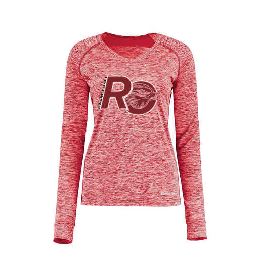 [222770.T20.XS-LOGO1] Ladies Electric Long Sleeve Shirt (Female Adult XS, Red, Logo 1)