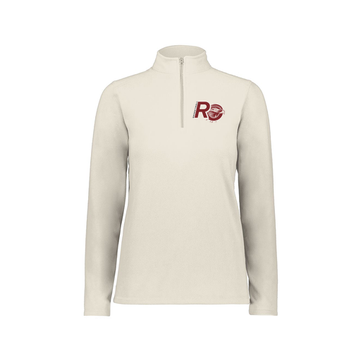 [6864.53T.XS-LOGO1] Ladies MicroFleece 1/4 Zip Pullover (Female Adult XS, White, Logo 1)