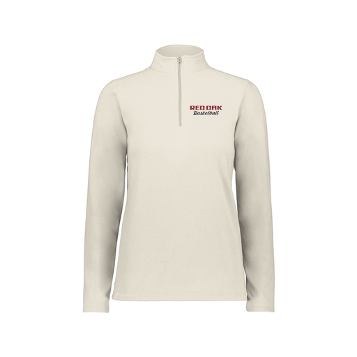 [6864.53T.XS-LOGO2] Ladies MicroFleece 1/4 Zip Pullover (Female Adult XS, White, Logo 2)