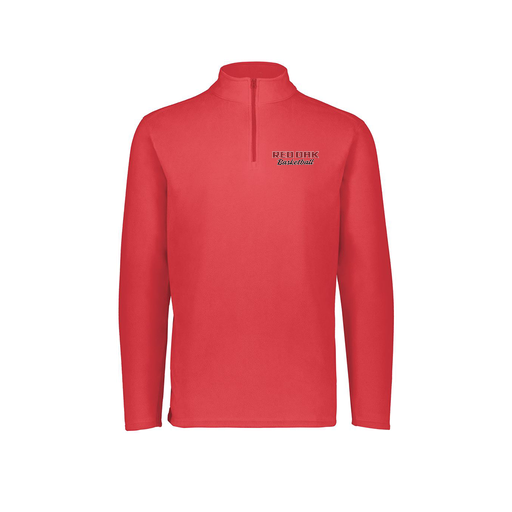 [6863.083.XS-LOGO2] Men's MicroFleece 1/4 Zip Pullover (Adult XS, Red, Logo 2)