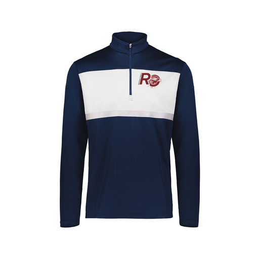 [222691.301.S-LOGO1] Youth Bold 1/4 Zip Pullover (Youth S, Navy, Logo 1)