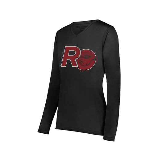 [222824.080.S-LOGO1] Ladies LS Smooth Sport Shirt (Female Adult S, Black, Logo 1)