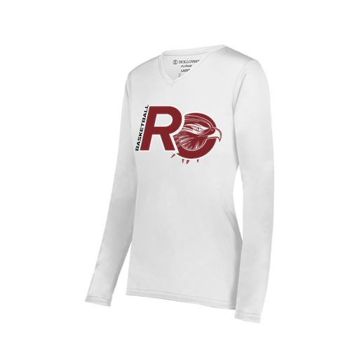 [222824.005.S-LOGO1] Ladies LS Smooth Sport Shirt (Female Adult S, White, Logo 1)