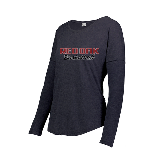 [FTLCUBNV-FAS-LOGO2] Decker Women's Tri-Blend T-Shirt - Long Sleeve (Female Adult S, Navy, Logo 2)